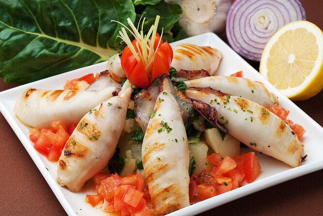 Фаршированные кальмары, суп с кальмарами, кальмары во фритюре